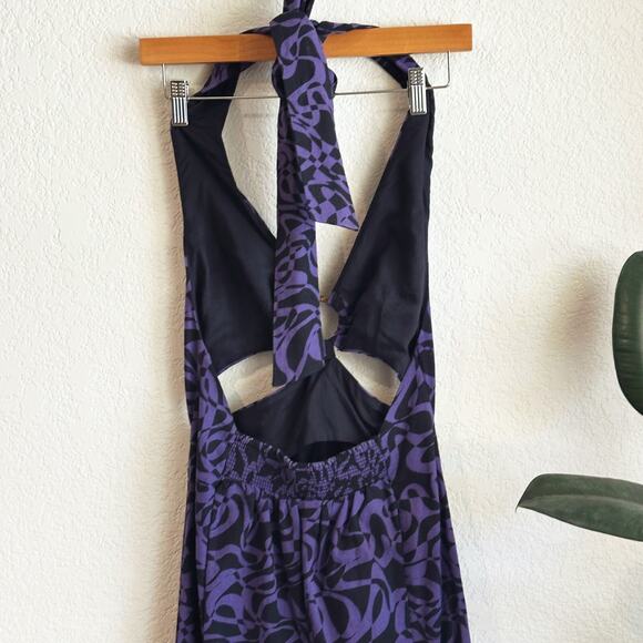 Free People Womens Kira Wide Leg Halter Jumpsuit XS Cut-Out Boho Festival Cotton - Picture 4 of 12